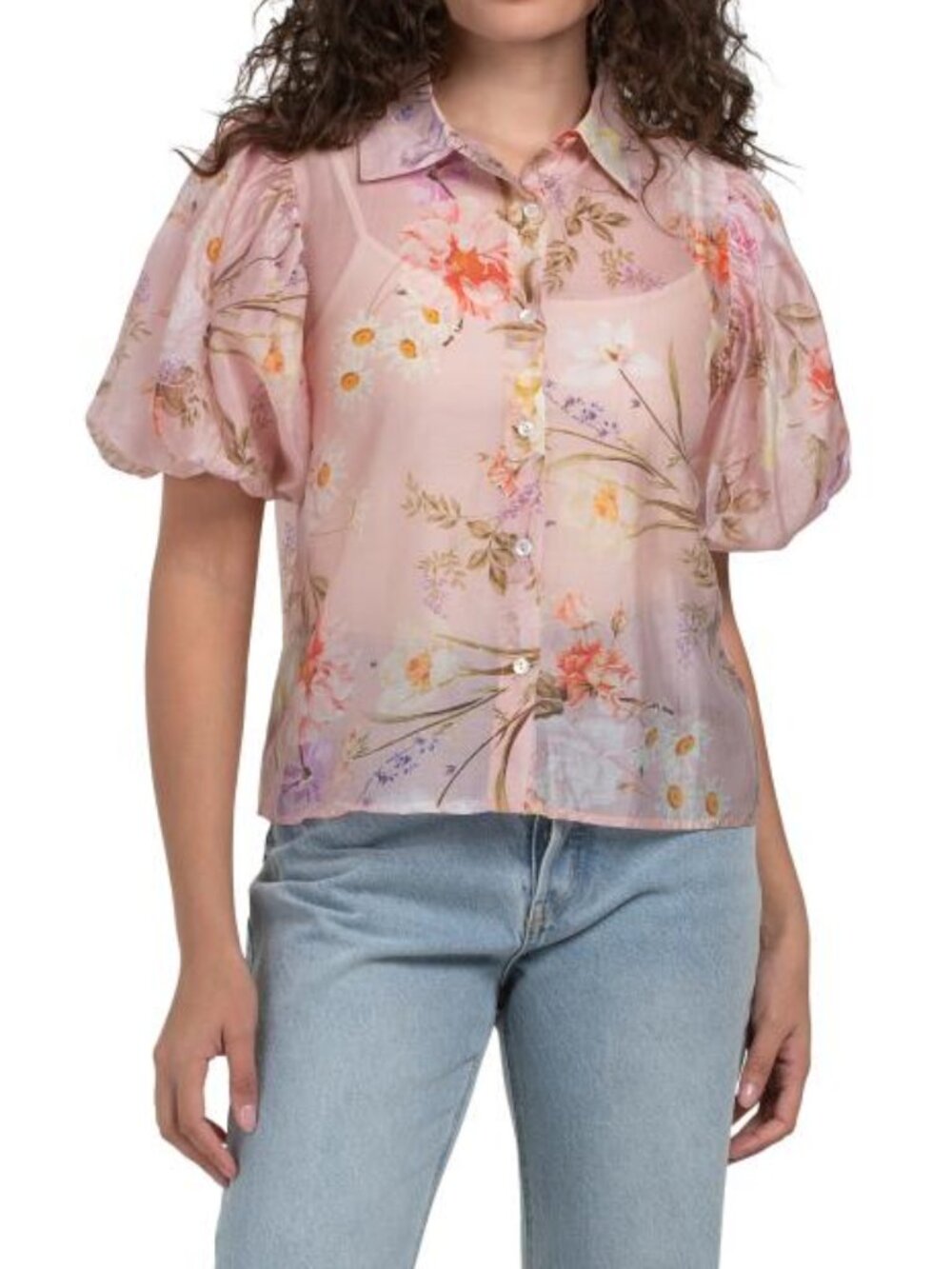 BAILEY 44 Short Puff Sleeve Button Down Top
